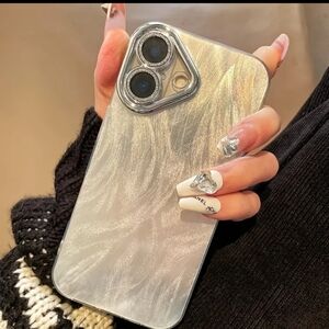 iPhone 11 Pro Max Silver Iridescent Glossy Plastic Back Case Cover